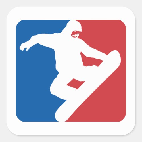 Snowboarding All Star Square Sticker