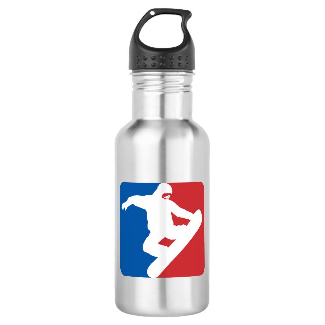 Snowboarding All Star Stainless Steel Water Bottle (Front)