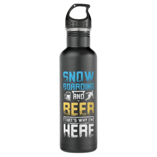 Snowboarding And Beer Stainless Steel Water Bottle