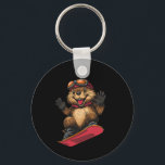 Snowboarding Animals- Beaver On A Snowboard Snowbo Keychain<br><div class="desc">Snowboarding Animals- Beaver On A Snowboard Snowboarding 2</div>