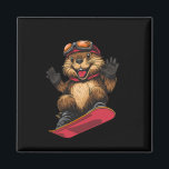 Snowboarding Animals- Beaver On A Snowboard Snowbo Magnet<br><div class="desc">Snowboarding Animals- Beaver On A Snowboard Snowboarding 2</div>