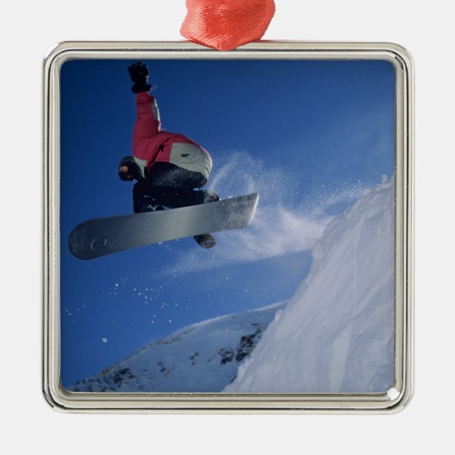 Snowboarding at Snowbird Resort, Utah (MR) Metal Ornament (Front)