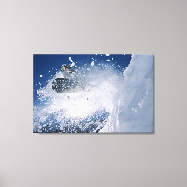 Snowboarding at Snowbird Resort, Wasatch Canvas Print (Front)