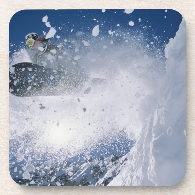 Snowboarding at Snowbird Resort, Wasatch Drink Coaster (Front)