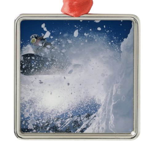 Snowboarding at Snowbird Resort, Wasatch Metal Ornament