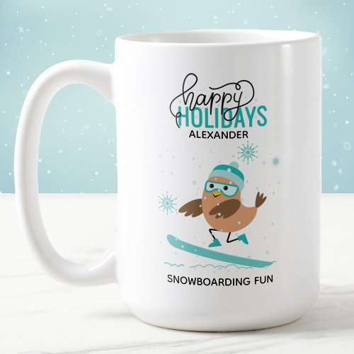 Snowboarding Bird Winter Sports Personalized Coffee Mug