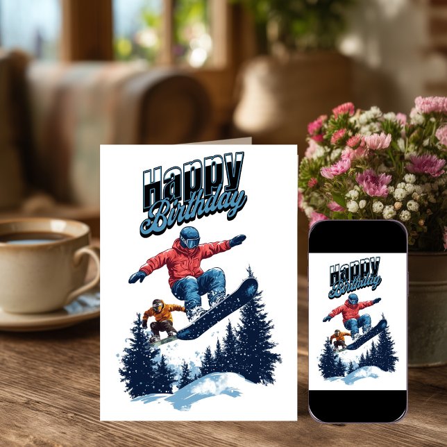 Snowboarding Birthday Cards (Creator Uploaded)