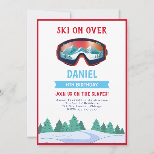 Snowboarding Birthday Party Invitation