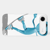 Snowboarding Blue Alien iPhone 4/4s Case (Back (Horizontal))