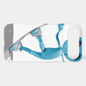 Snowboarding Blue Alien iPhone 4/4s Case (Back (Horizontal))