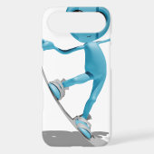Snowboarding Blue Alien iPhone 4/4s Case (Back)