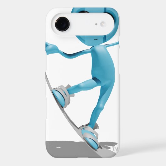 Snowboarding Blue Alien iPhone 4/4s Case (Back)