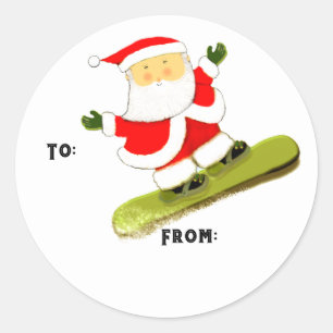 Snowboarding Christmas gift tags