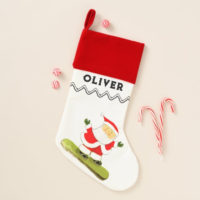 Snowboarding Christmas Stocking (Front)