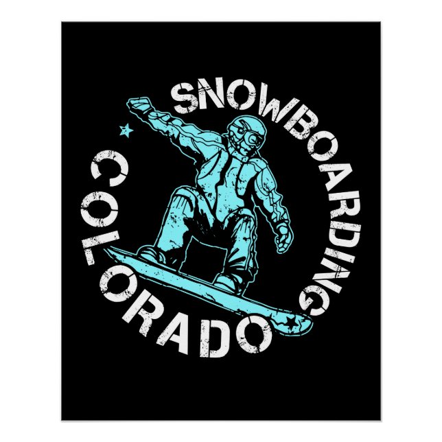 Snowboarding Colorado Snowboarder Souvenir Poster (Front)