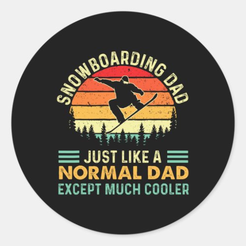 Snowboarding Dad - Snowboard Lover Snowboarder Boa Classic Round Sticker
