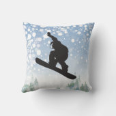 Snowboarding Design Throw Pillow (Back)