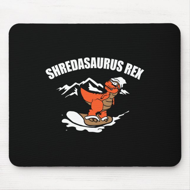 Snowboarding Dinosaur Funny Snowboard Kid Gift  Mouse Pad (Front)