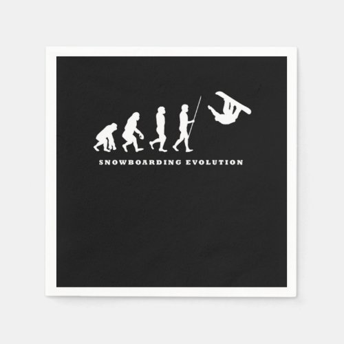 Snowboarding Evolution Vintage Snowboard Gift Napkins