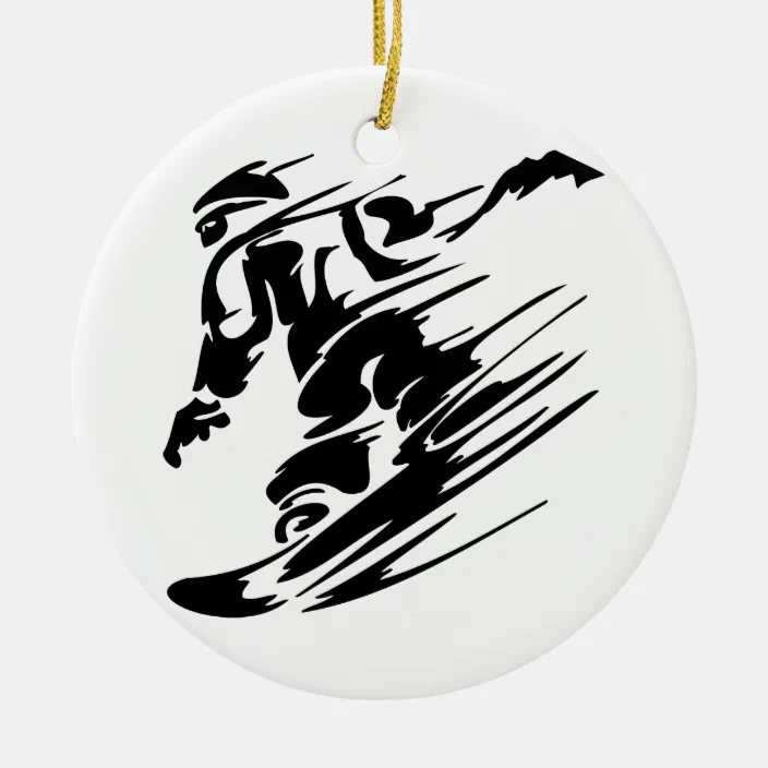 GRAPHICS & MORE Snowboarder on Black Acrylic Christmas Tree Holiday Ornament 