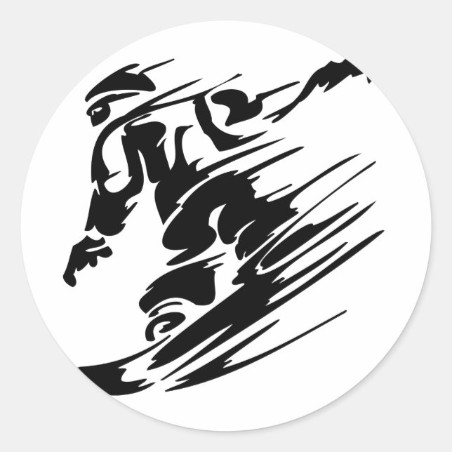 Snowboarding Extreme Sports Classic Round Sticker (Front)