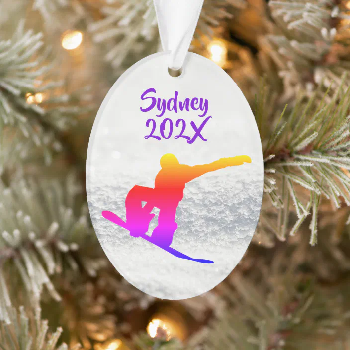 Custom Ski Ornament Gift for Snow Skiers Personalized Skiing Ornament Winter Sport Ornament with Name Athletes Ski Christmas Ornament