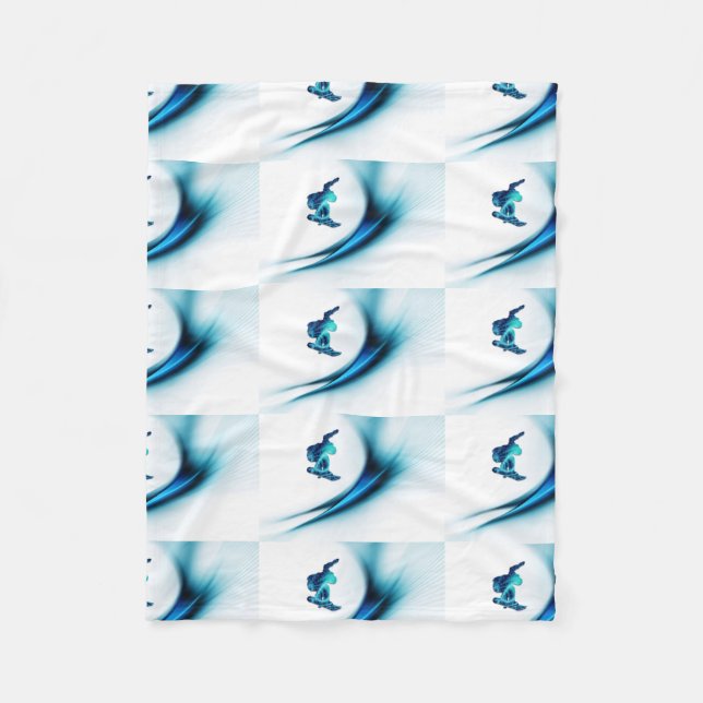 Snowboarding Fleece Blanket (Front)