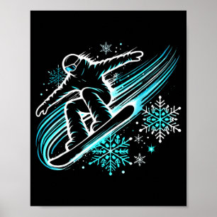 Snowboarding Funny Snowboard Snowboarder Ride Wint Poster