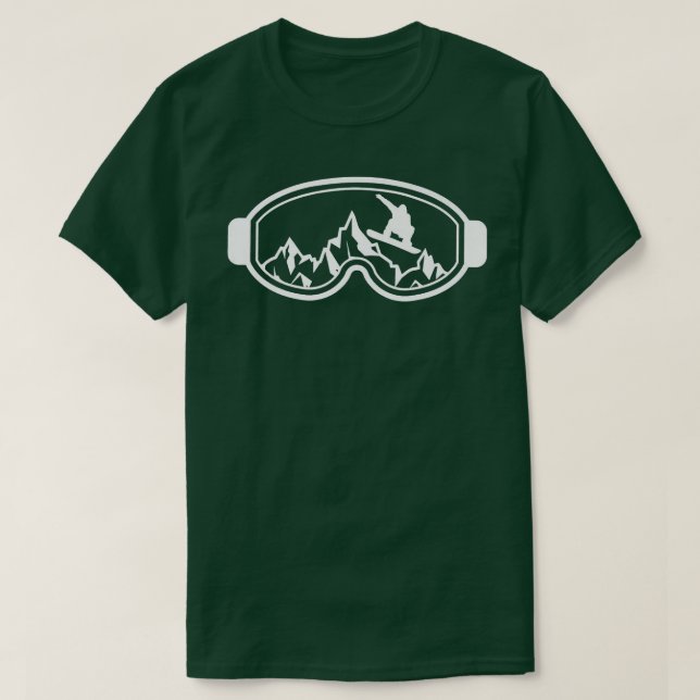 Snowboarding Funny Winter Sports Skier Googles  T-Shirt (Design Front)