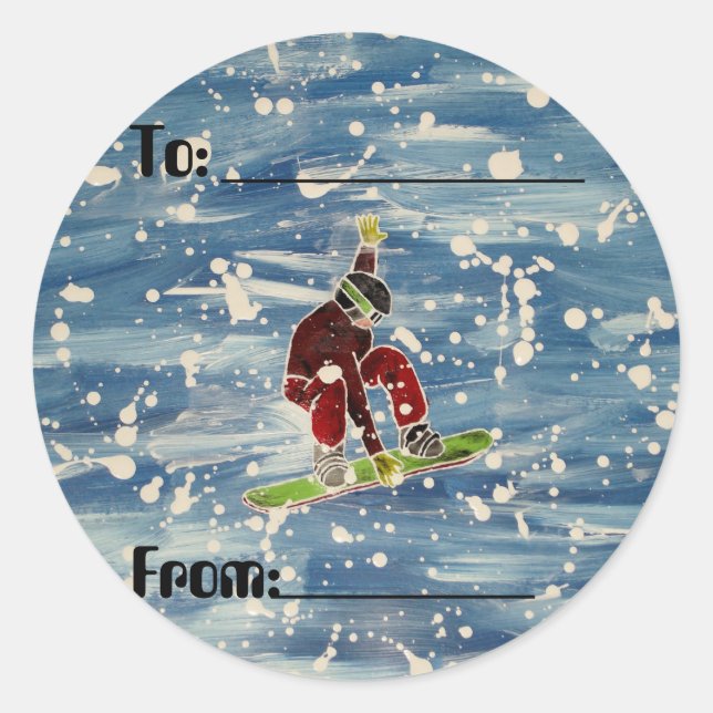 Snowboarding gift labels (Front)