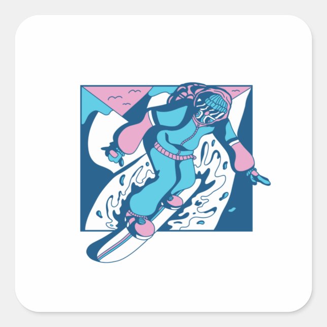 Snowboarding Gift Snowboarder Square Sticker (Front)