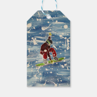 Snowboarding gift tag