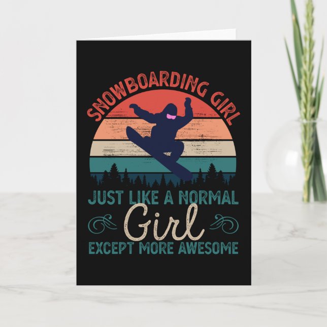 Snowboarding Girl Gift Awesome Snowboard Card (Front)