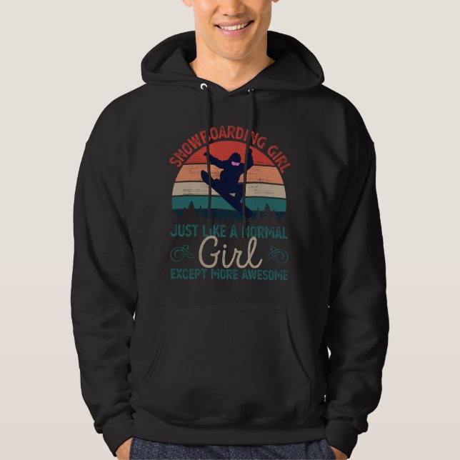 Snowboarding Girl Gift Awesome Snowboard Hoodie (Front)