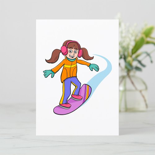 Snowboarding Girl Invitation