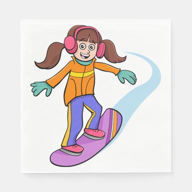 Snowboarding Girl Napkins (Front)