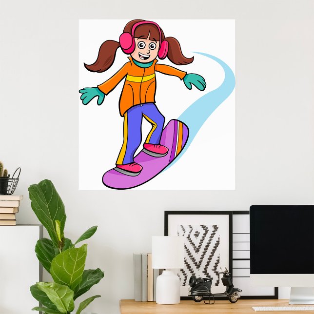 Snowboarding Girl Snow Fun Poster (Creator Uploaded)