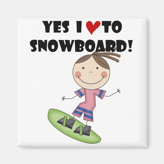 Snowboarding Girl Tshirts and Gifts Magnet (Front)