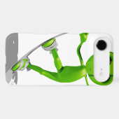 Snowboarding Green Alien iPhone 4/4s Case (Back (Horizontal))