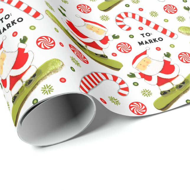Snowboarding Holiday Gift Wrapping Pap Paper (Roll Corner)