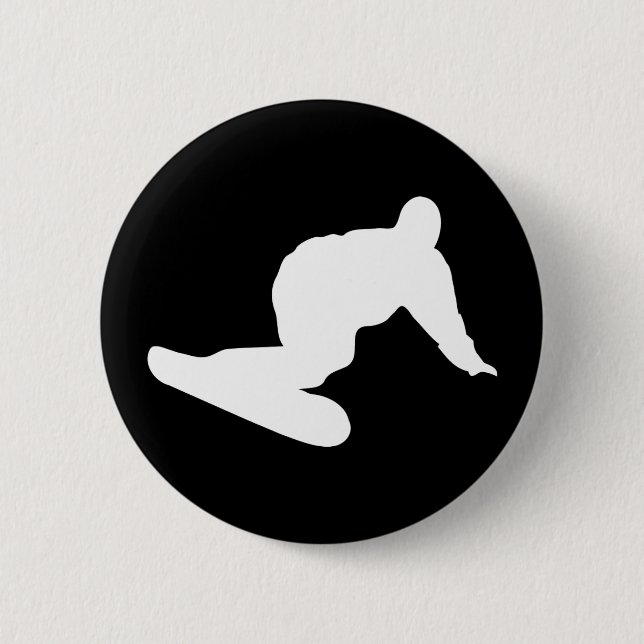 snowboarding icon pinback button (Front)