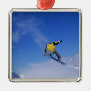 Snowboarding in Grizzly Gulch, Little Cottonwood Metal Ornament