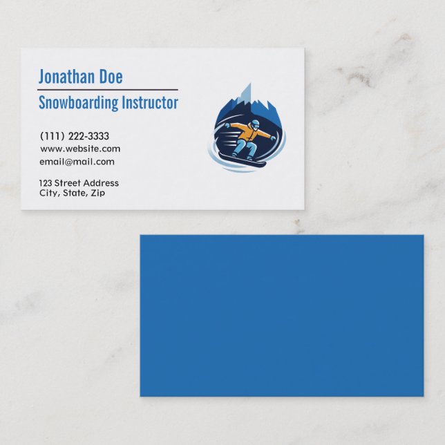 Snowboarding Instructor Business Card (Front/Back)