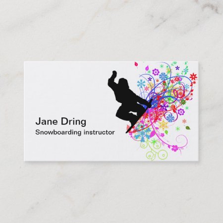 Snowboarding Instructor Business Cards