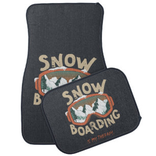 Snowboarding Is My Therapy Funny Mountain Winter Car Floor Mat