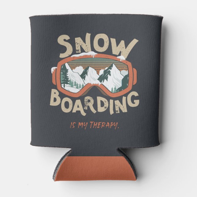 Snowboarding Is My Therapy - Winter Sport Can Cooler (Front)
