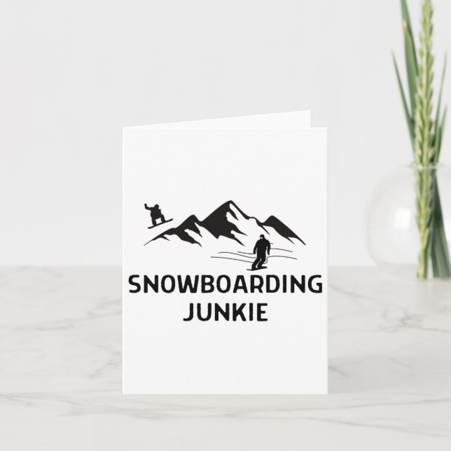 Snowboarding Junkie Outfit Women Men  Card (Front)