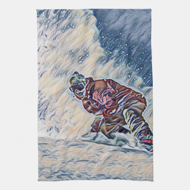Snowboarding Kitchen Towel (Vertical)