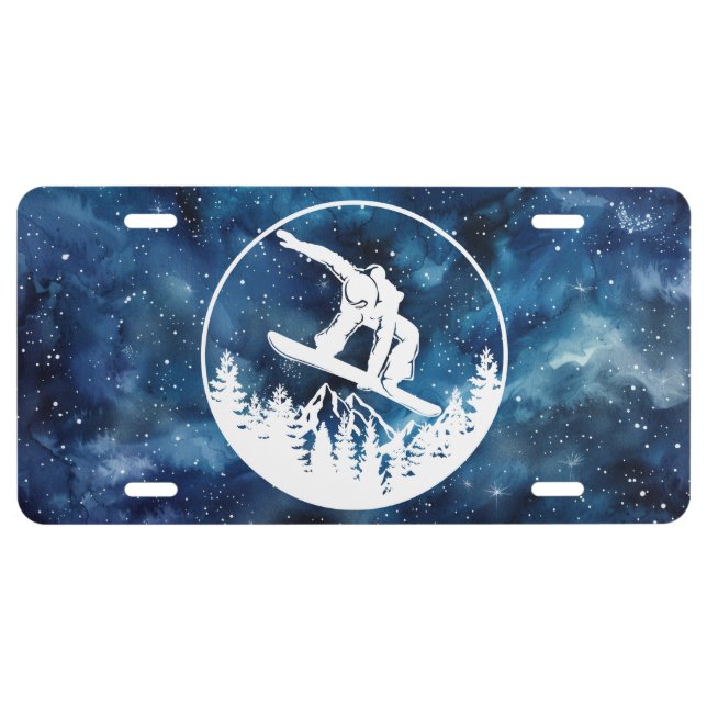 Snowboarding License Plate (Front)