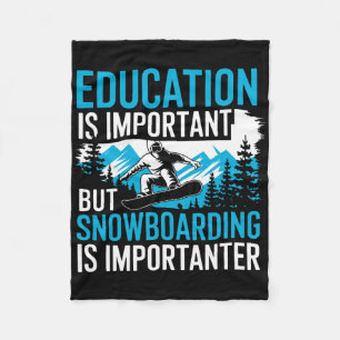 Snowboarding Lover Humor Design Funny Snowboarder Fleece Blanket